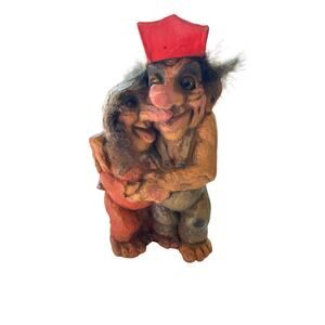 Old Vtg NYFORM TROLL #1126 Gnome Figure Couple Man Woman Handmade Norway